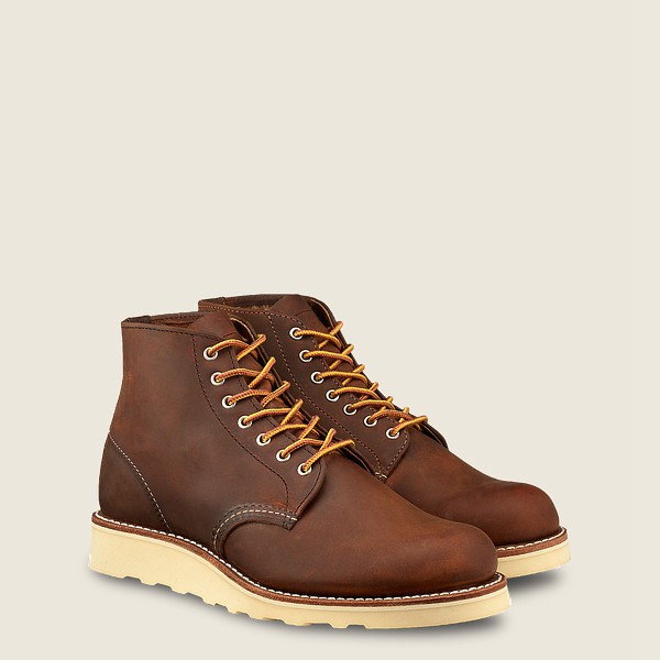 Bottes Red Wing Heritage - 6-Inch Round Toe - Short Rough & Tough Cuir - Marron Foncé - Femme 785YUO